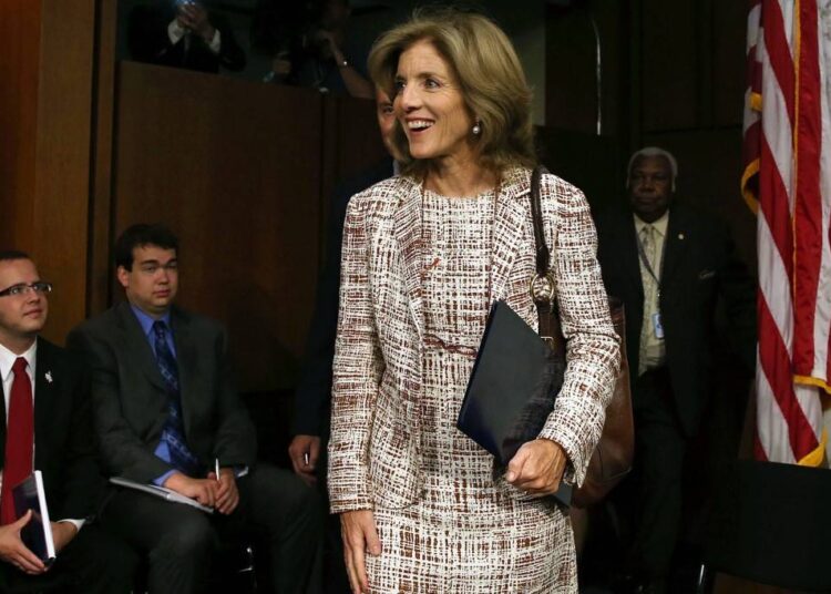 (FILES) In this file photo Caroline Kennedy walks into her Senate Foreign Relations Committee confirmation hearing on Capitol Hill, September 19, 2013 in Washington, DC. If confirmed by the U.S. Senate Kennedy will become the first female U.S. Ambassador to Japan. - President Joe Biden on December 15, 2021 named Caroline Kennedy, the sole surviving child of slain president John F. Kennedy, as the US ambassador to Australia. Kennedy, who will need Senate confirmation, previously served as ambassador to Japan under president Barack Obama. (Photo by Mark WILSON / GETTY IMAGES NORTH AMERICA / AFP)