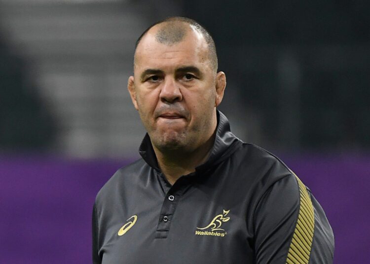 (FILES) In this file photo taken on October 18, 2019 Australia's head coach Michael Cheika attends the Captain's Run session at Oita Stadium in Oita, ahead of their Japan 2019 Rugby World Cup quarter-final match against England. - Cheika has been named director of rugby at Japanese side NEC Green Rockets, the club announced on May 20, 2021. (Photo by CHRISTOPHE SIMON / AFP)